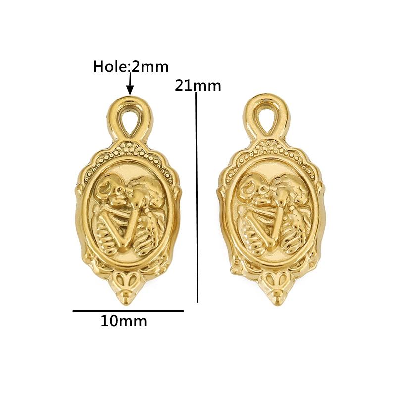 3pcs Lipstick Rabbit Conch Lovers Charms Skull Heart Mushroom Stainless Steel Pendants for DIY Necklace Bracelet Jewelry Making