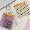 New Mesh Transparent Cosmetic Bag Zipper Closure Polka Dot Makeup Pouch Portable Coin Purse Daily Storage