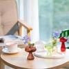 5Pcs/set Colourful Mushroom Glass Vase Creative Hydroponic Flower Pot Simple Table Decoration Home Decor Creative Vase