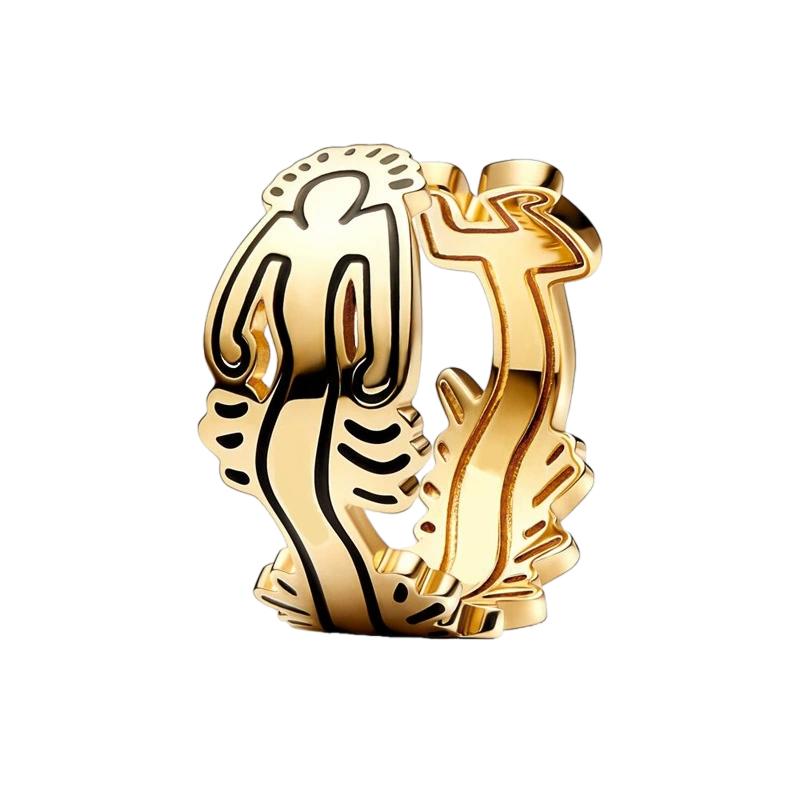 S925 silver new silver bow ring pink color black fashionable niche high-end women's jewelry