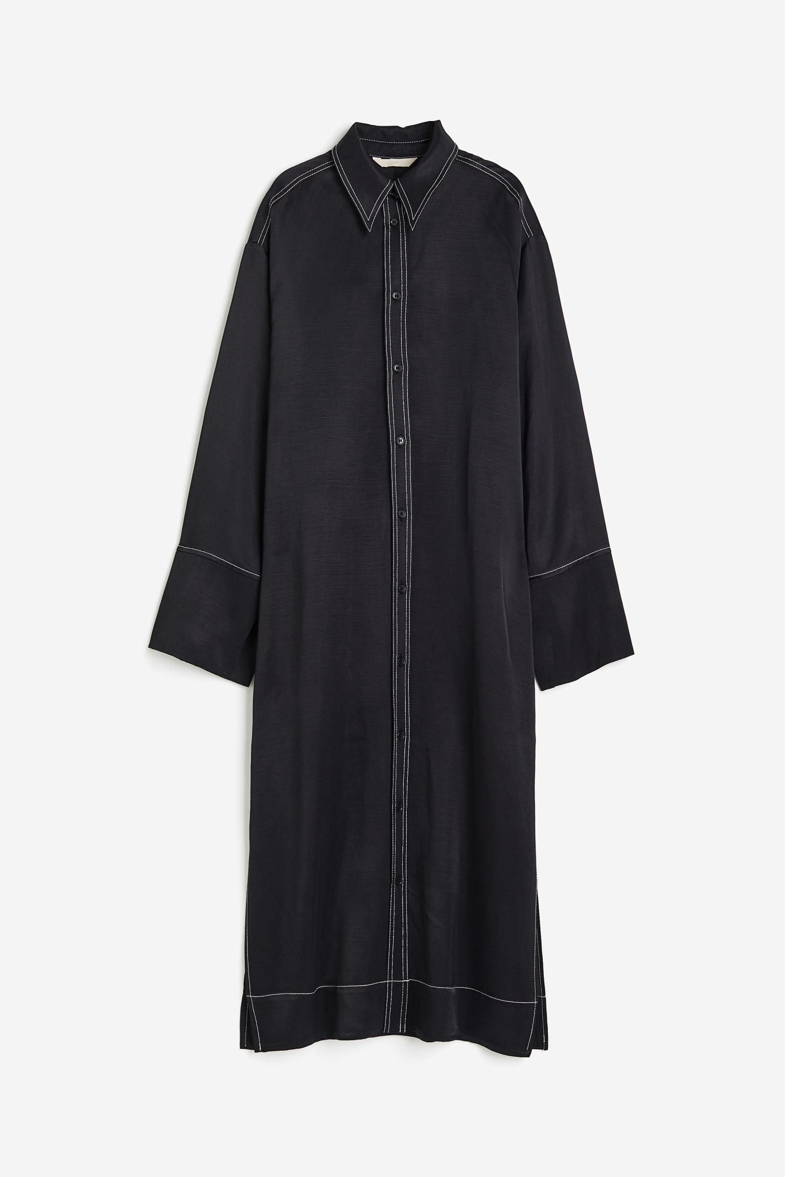 

Oversized satin shirt dress