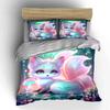 3Pcs Enchanted Nine-Tailed Fox Forest Duvet Cover Set With 3D Printing Design Soft Polyester Bedding Set All-Season Comfort