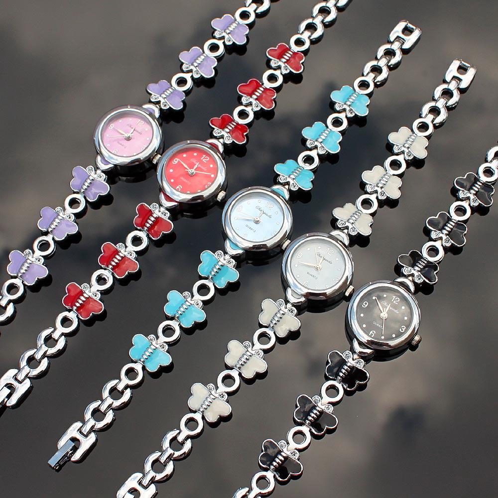 Butterfly Ladies Multicolor Small Dial Watches Women Fashion Watch Women's Watches Elegant Clock Women relogio feminino O12