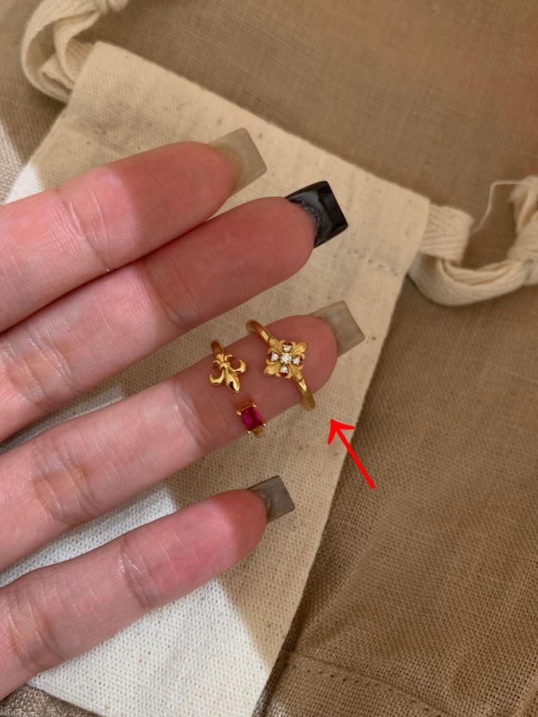 Li Luo Vintage Gold Gebürsteter 925 Sterling Silber Verstellbarer Damenring