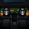 2 stk. Halloween Bil Nakkestøttebetræk, Sæde Nakkepudebetræk med Gyser-tema, Åndbar Strækbar Sæde Nakkestøttebeskytter til Bilinteriør