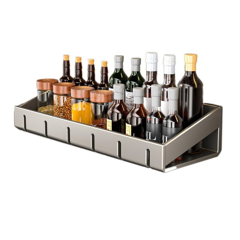 Wall Mounted Spice Storage Rack Non-Punching Condiment Rack  Bathroom