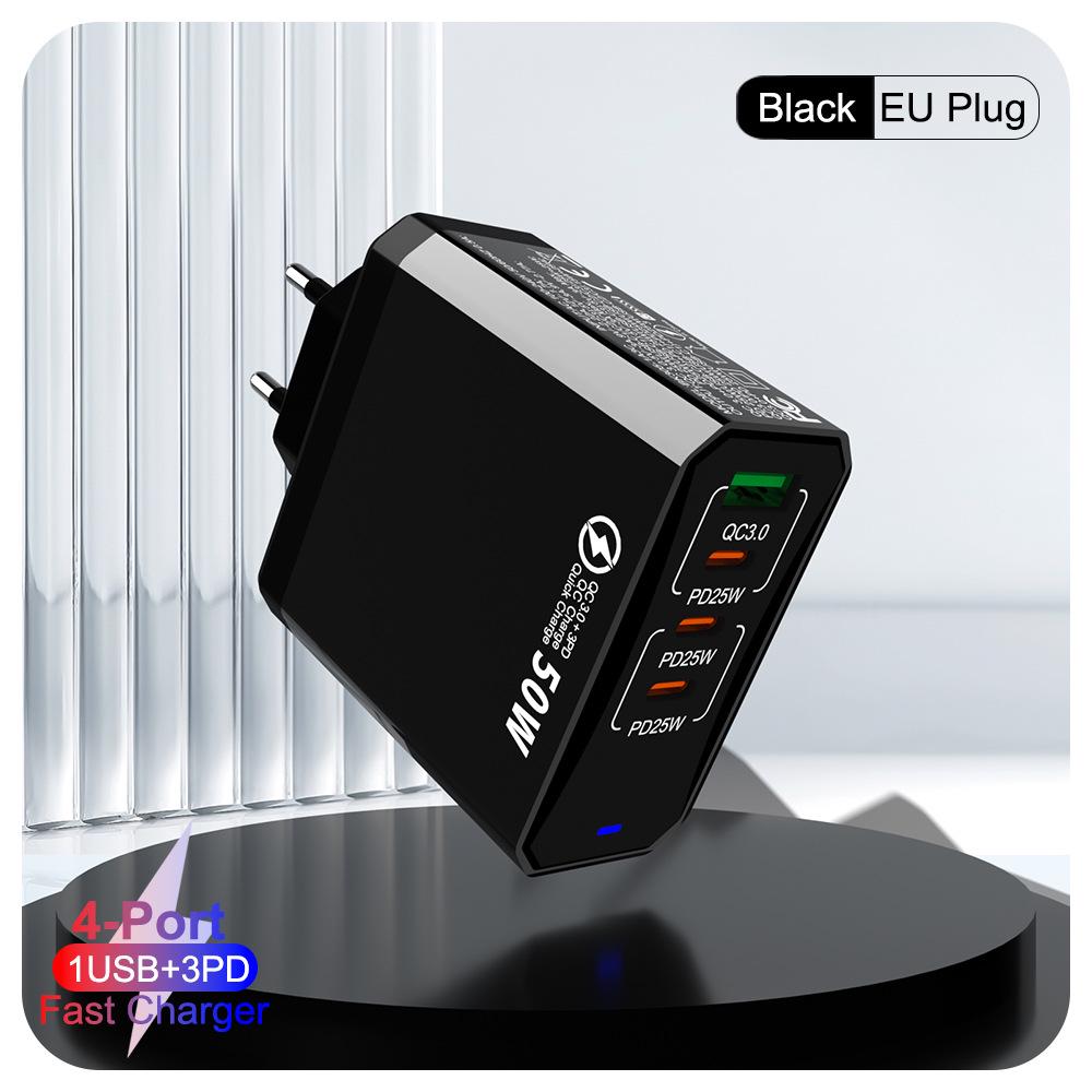 Chargeur Rapide Double Port GaN PD65W pour l'UE - Compatible avec Ordinateurs & Tablettes