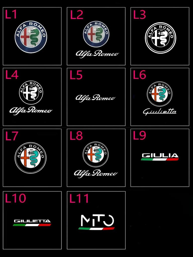 Car Stickers For Alfa Romeo 2X For Alfa Romeo Giulia 952 159 166 GT Giulietta Tonale Mito Stelvio 949 Spider LED Car Welcome Log