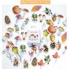 46pcs The Story of Forest Stickers Set 44mm Mini Mushroom Plant Pine Cone Leaf Sticker Label Tag Decoration Gift Seal A6418