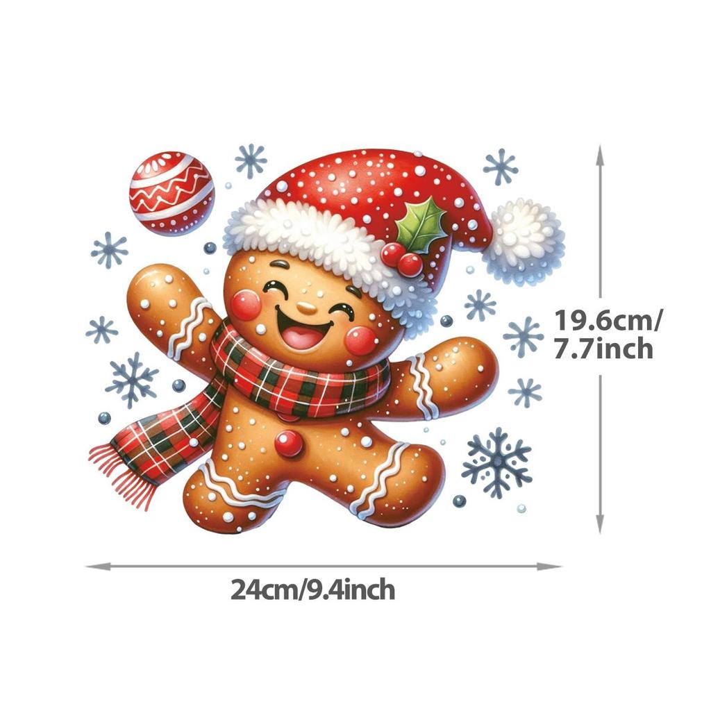 Beautiful Christmas ironing patches, cute gingerbread Diy T-shirts, clothes, stickers, sweatshirts, hats, heat transfer heat-pressed stickers
