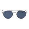 Armani Solid Color Design Metal Oval Sunglasses Women's Silver