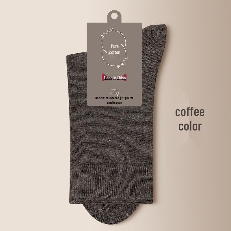 Svarta herrstrumpor i ren bomull till mitten av vaden - Varma, andningsbara och svettabsorberande för höst/vinter