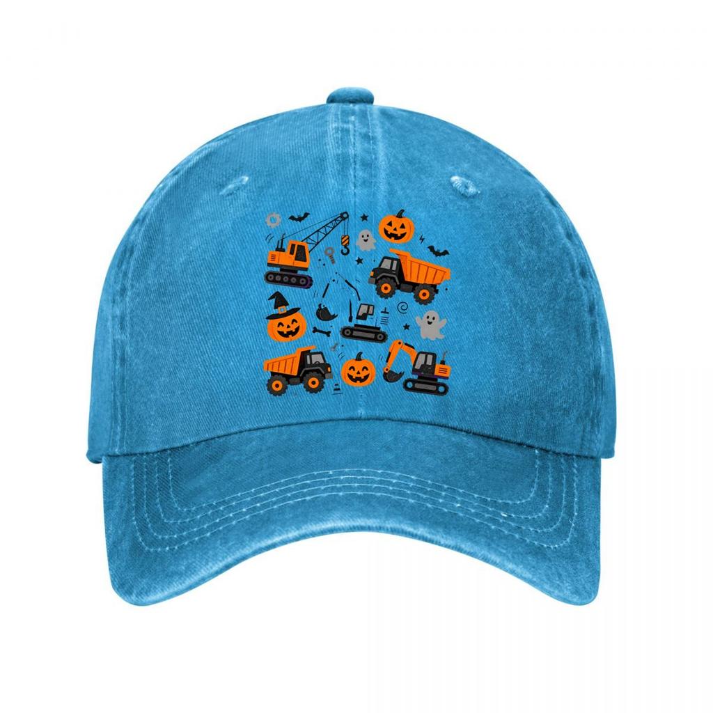 Halloween Construction Pumpkin Machi  New Vintage Washed Cotton Baseball Cap Sun Hats