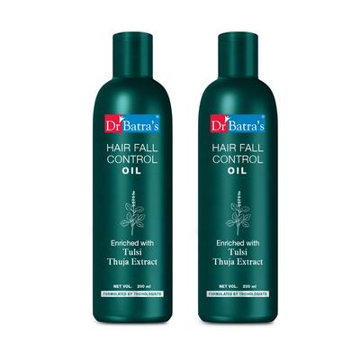 Dr Batra's Hair Fall Control Oil Pack Of 2 X 200 Ml Lightweight Nourishing Hair Care For Scalp Clean Feel Daily Use
