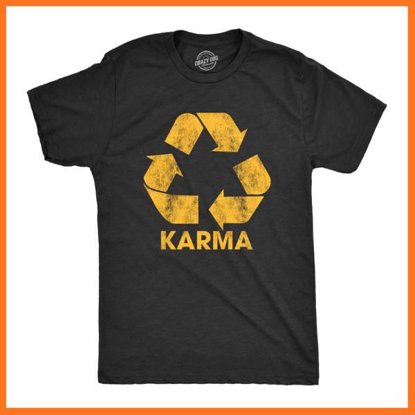 Мужская футболка Karma Recycler Смешная Мотивирующая Позитивность Графика Вселенной Унисекс Футболка S