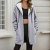 Women's Fashionable Loose Zipper Cardigan With Fleece Hoodie
