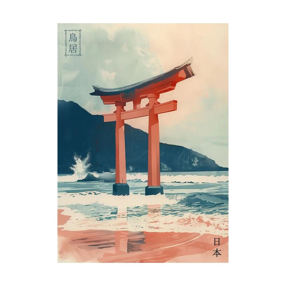 Japanese Landscape Samurai Geisha Bonsai Torii Gate Sakura Art Poster Canvas Painting Wall Prints Picture for Room Home Decor