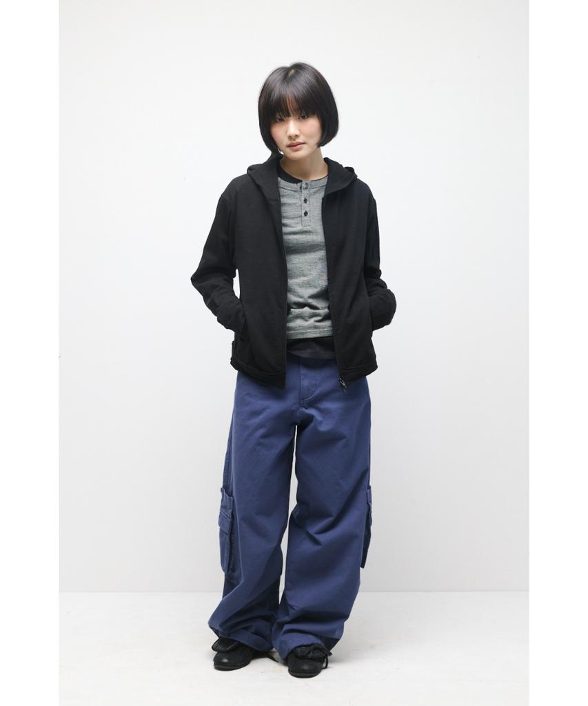 Hatchingroom Rough Hoodie Slub Black