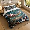 Christmas Theme Personalized 3Pcs Bedding Set Custom Text & Name 1 Sheet 2 Pillowcases Household Bedding 1pc