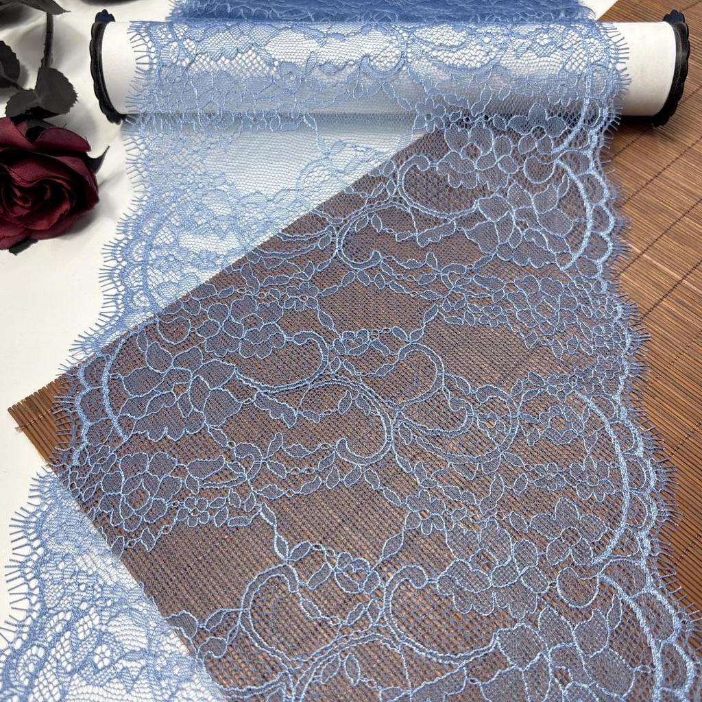 3m x 21cm Chantilly Lace, Non-stretch French Eyelash Mesh Lace Fabric for Sewing, Lingerie, Bra, Underwear, Dress, Garment, Crafting