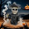 Gotycka Figurka Szkieletu, Mała Statuetka Czaszki z Żywicy, Dekoracja na Dzień Zmarłych Halloween na Półkę, Biurko, Biuro Wystrój Domu
