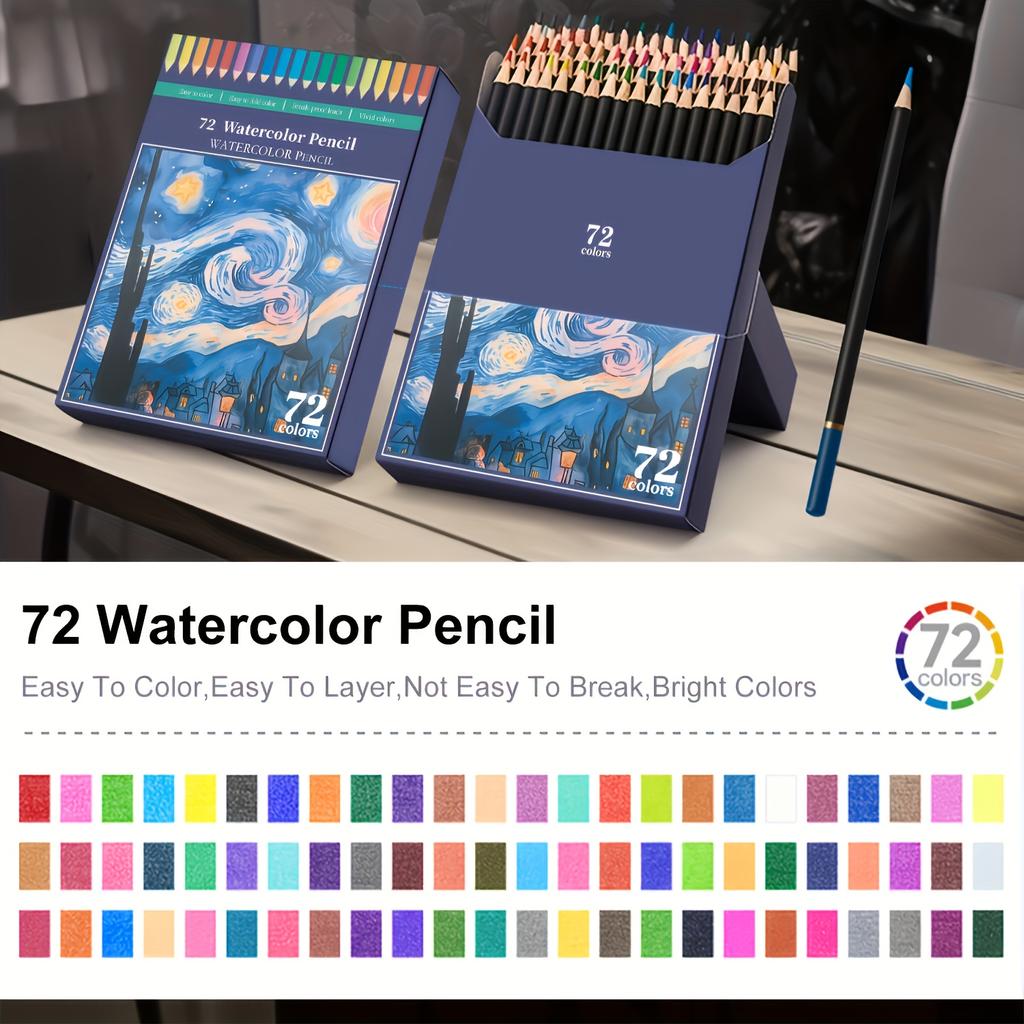 24/36/48/72/120 Professional Colored Watercolor Pencils Set for Adults & Teens - Premium Art Supplies with Vibrant Colors, Pencils