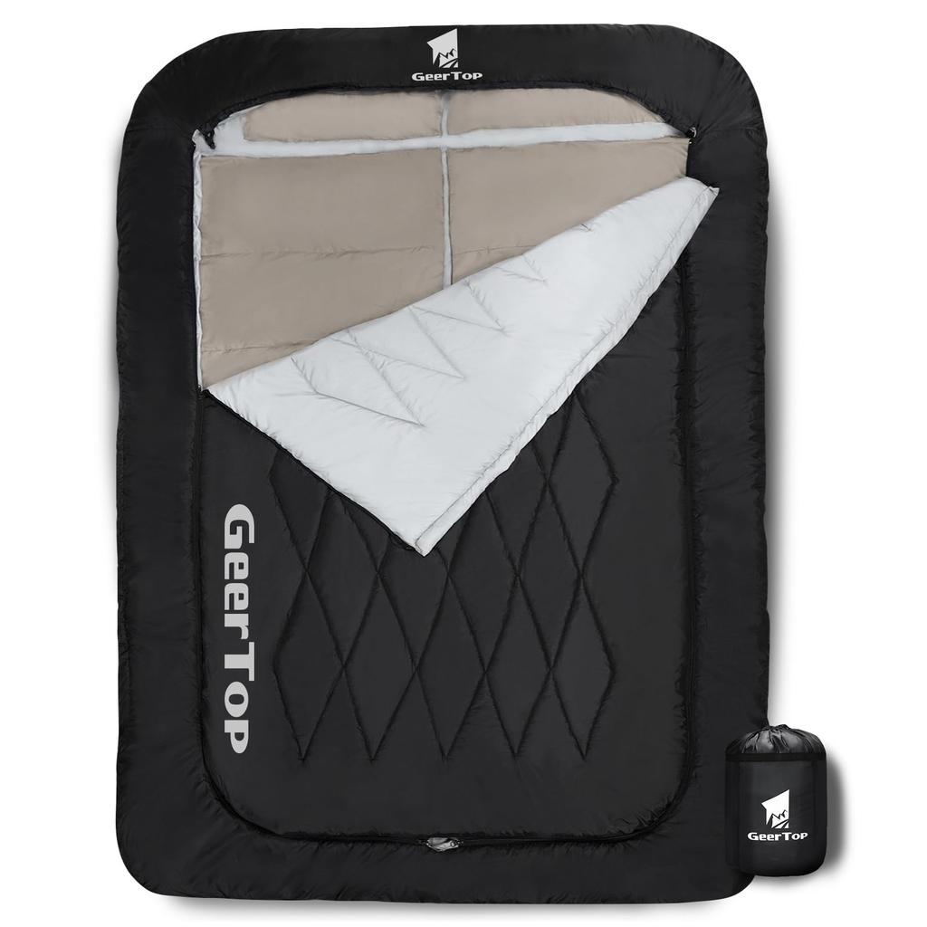 Geer Top Sleeping Bag for 2 Sleeping Envelope Cold Heat Sleeping in the For Storage Bag Included People, Bag, Type, Futon, Protection, Retention,