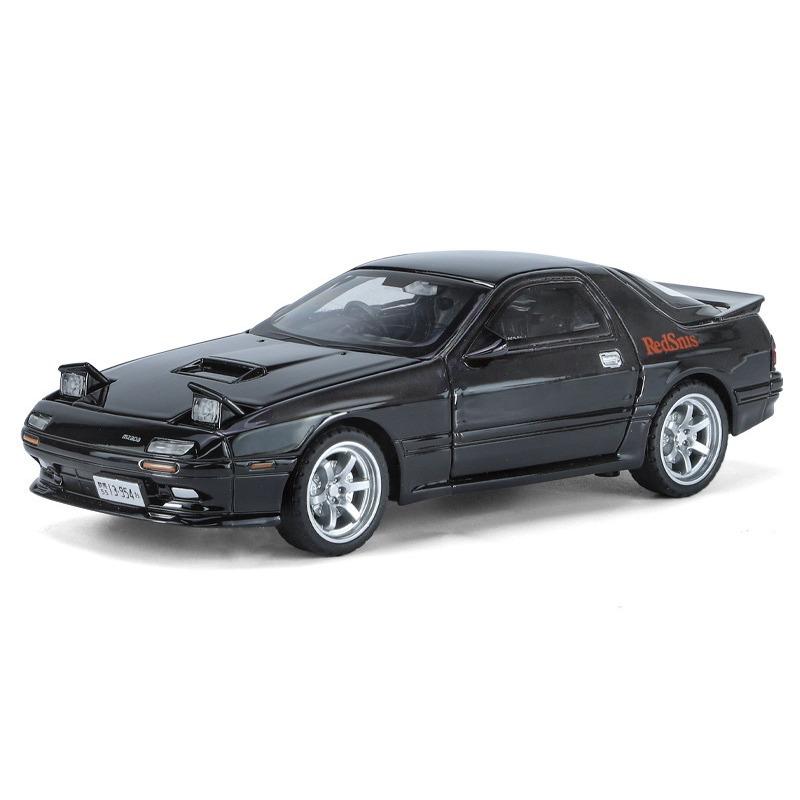 1/32 Scale Mazda RX7 FC INITIAL D Alloy Car Model Diecasts Metal Toy Vehicle Sound and Light Car Toys for Boy Children Gift