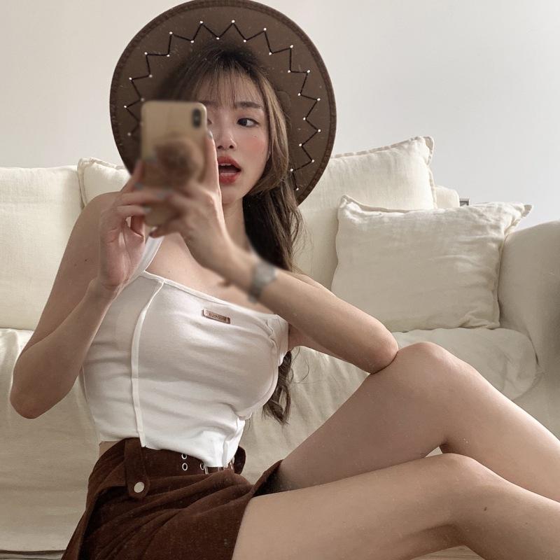 Women's Halter Slim Exposed Navel  Knitted Camisole Tank Tops