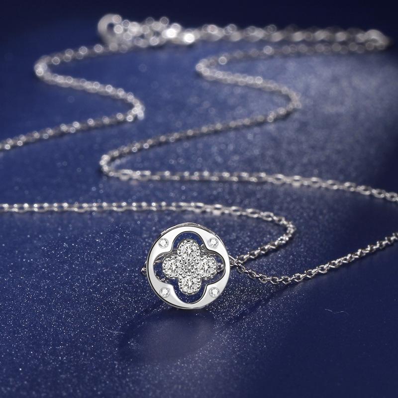 Intelligente vierblättrige Kleeblatt-Halskette Damenaccessoires Mori Nische High-End-Sense Artikel Schmuck Ins-Stil