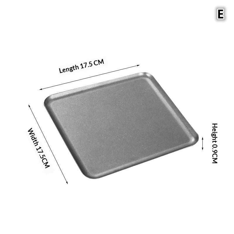 Vintage 304 Stainless Steel Snowflake Silver Square Tray Round Edge Dinner Plate Dessert Grill Tray Steak Plate Decorative Tray