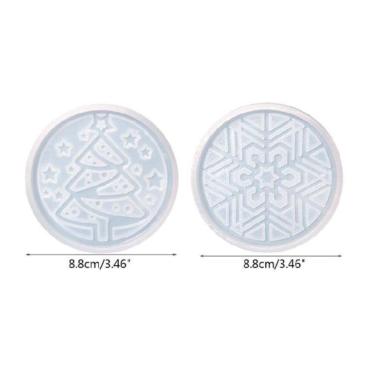 Xmas-Tree Coaster Epoxy Resin Mould Snowflake Cup Mat Silicone Mold Home-Decor