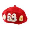 Flower Baby Beret Hat Soft Artist Painter Caps Cute Knitted Hat  Infant Girls