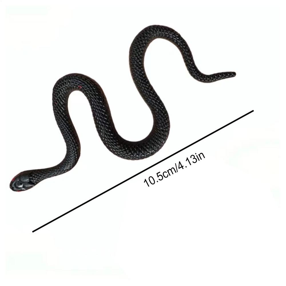 

10.5cm Soft TPR Toy Snake Black Simulation Snake Realistic Scary Snake Adult Kids Prank Toys Novelty Cute Toy Snake Tricky Toys Onesize