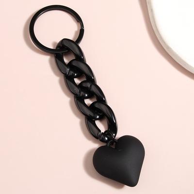 Portachiavi a Cuore Fatto a Mano Catena a Maglie in Plastica Acrilica Anello Portachiavi Per Donne Ragazze Accessorio Pendente per Borsetta Chiavi Auto Gioielli Regali