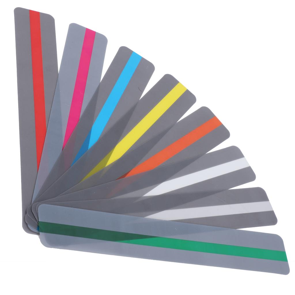 8Pcs Reading Strips Guided Highlight Colored Overlays Bookmark Plastic Tool Small