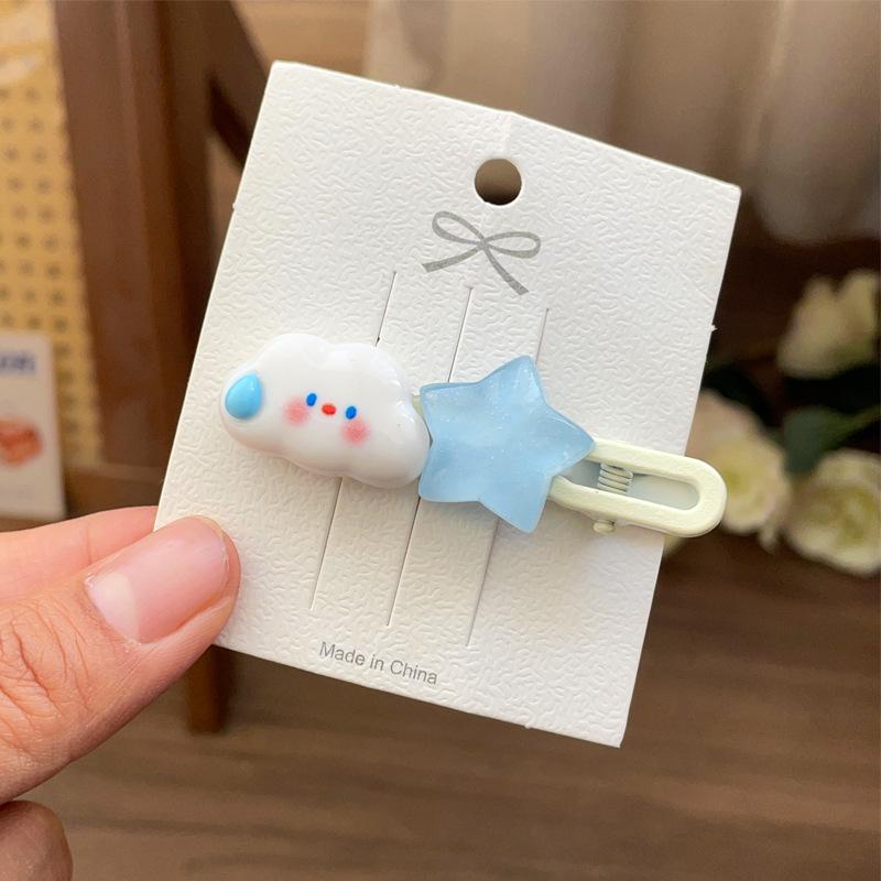 Adorable Bear Hair Clip for Girls: Duckbill Side Bangs Clip, Children's BB Star Hairpin.