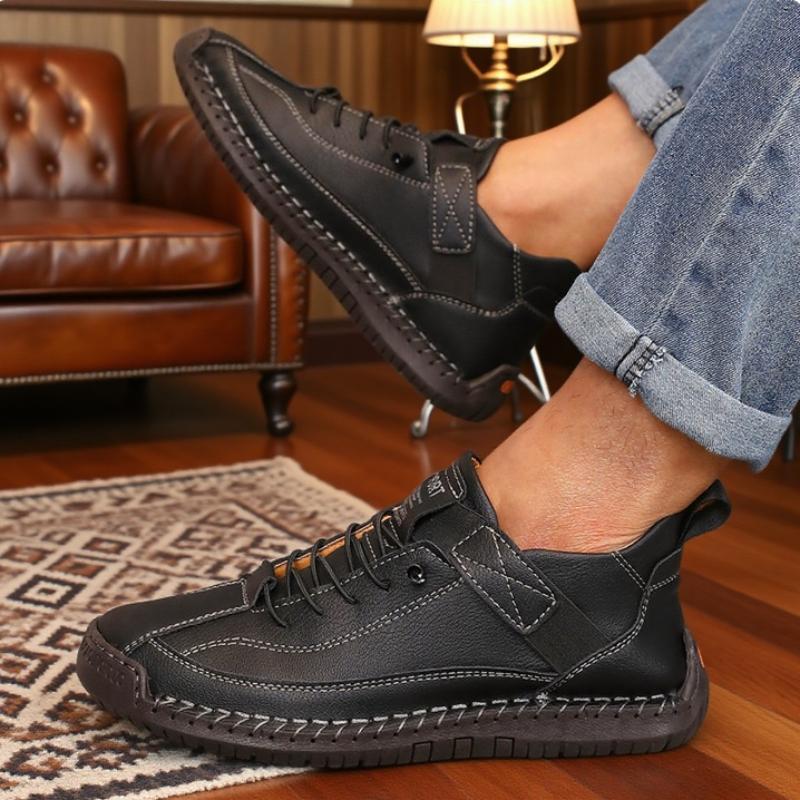 Neue Herren Nude Stiefel Britischer Stil Retro Anti-Rutsch Arbeitskleidung Mid Top Stiefel Handgefertigte Leder Slipper Lässige Schuhe mit weicher Sohle für Herren
