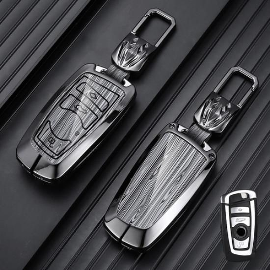 Aluminum Alloy Leather Car Key Case Cover For BMW F10 F15 X3 X4 X5 3 4 5 6 7 M5
