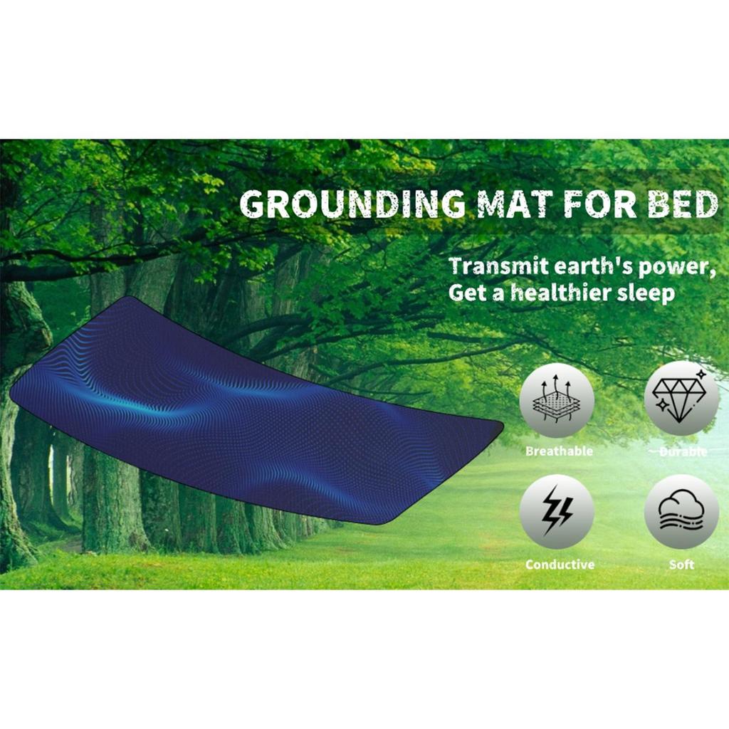 Earthing Grounding Mat for Bed King Queen Sizes Anti Slip Pad with Grounding Cord Support Better Sleep and Comfortable Daily Rest