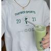 Theboll Sports American Retro Sports Golf Letter Fitness Print round Neck Short Sleeve T-shirt