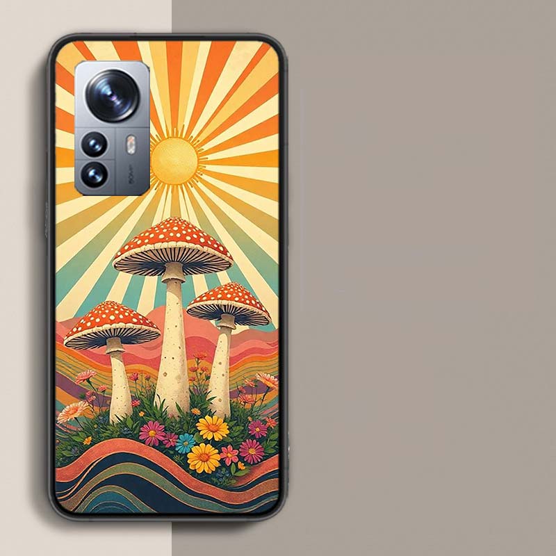 Boho Hippy Mushroom Sunrise Phone Case For Redmi Note 15 Pro 5G 14 13 12 Pro Plus 11 11T 11E 11S 10 Pro 10S 9 9S Cover Cell Clea