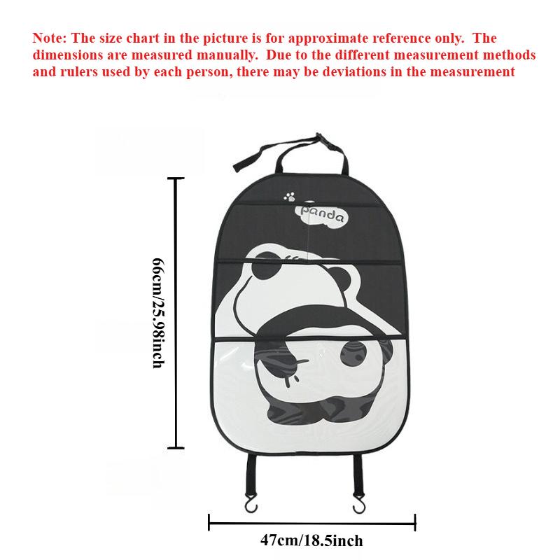 Car Seat Back Anti-kick pad,Cute Panda PU Leather for Girls, Dirt-resistant and Wear-resistant Rear Seat Protection Pad