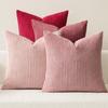 4-Piece Boho Farmhouse Throw Pillow Covers, Modern Nordic Cushion Covers, Soft Corduroy (Pillowcases Without Inserts)