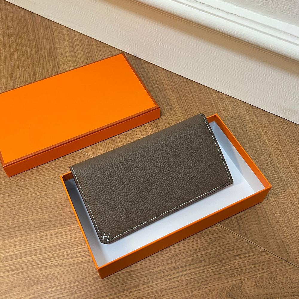 2025 New Genuine Leather Women Wallets Long Purse H Thread First Layer of Cowhide Wallet For Ladies Bifold Billfold