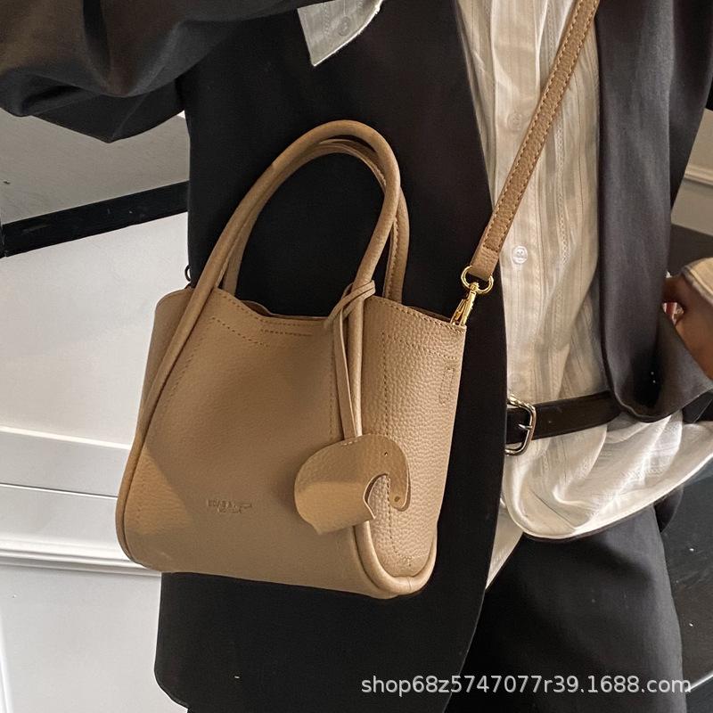 Lychee bucket bag women's new niche texture hand-to-hand shoulder crossbody bag high-end fresh vegetable basket bag