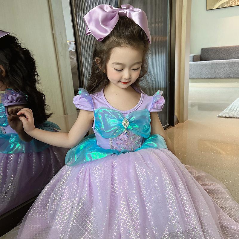European & American Girls' Formal Mermaid Dresses - Princess Birthday Skirts for Kids