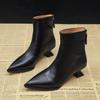 Fashion Vintage Strange Heels Woman Ankle Boots Fashion Pointed Toe Party Dress Short Booties Autumn Winter Ladies Shoes