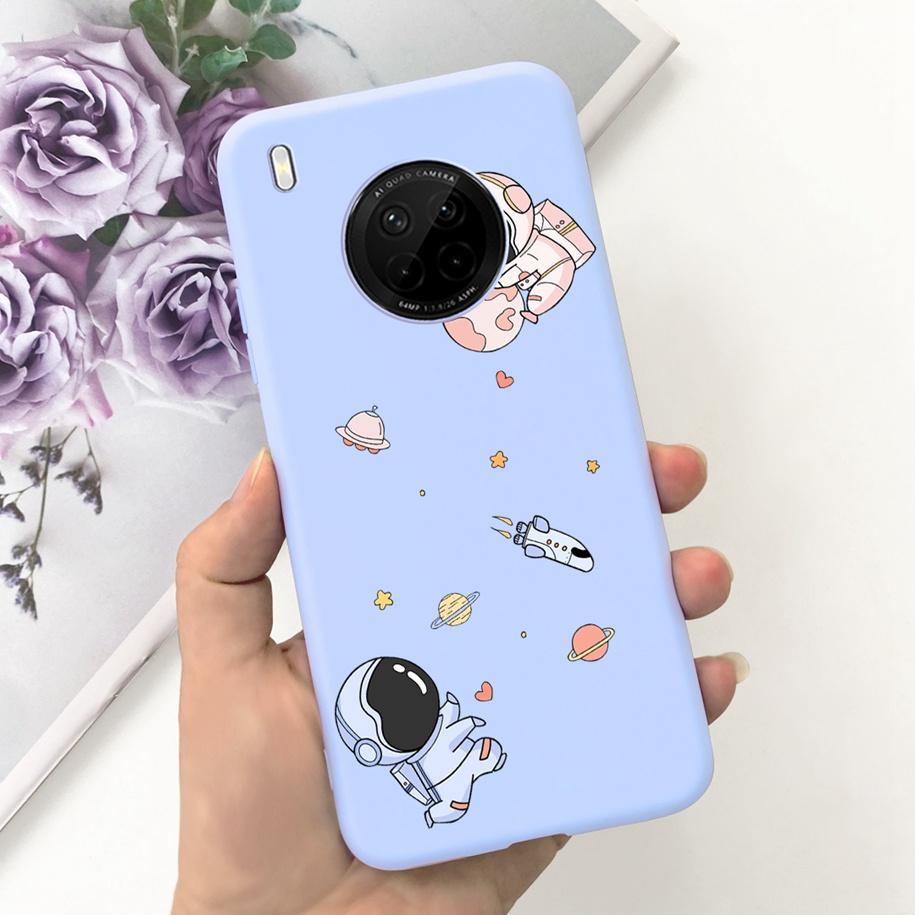 For Huawei Y9a 2020 Silicone Case FRL-22 FRL-23 Cute Astronaut Love Heart Slim Soft TPU Phone Case on Huawei Nova Y9a Y 9A Cover