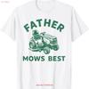 Father Mows Best Lawn Mower Dad T Shirt Gardener Father's Day  Vintage Washed Homme Unisex Fashion Stretched Slightly